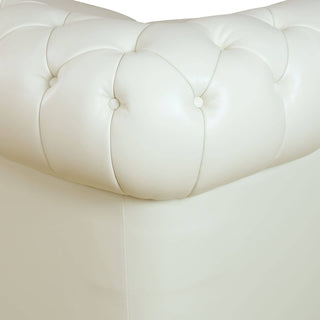 89" White Cow Top Leather 2-Piece Living Room Sofa Set