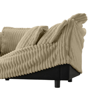 Slipcovered Fluffy Sofa - 2 Seat with Ottoman Dweva