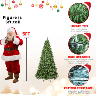 7ft Pre-Lit PVC Christmas Tree with 400 UL Lights, 1072 Tips, Auto-Unfold Memory Wire, Easy Assembly with Stable Metal Stand – Full Artificial Holiday Tree Dweva