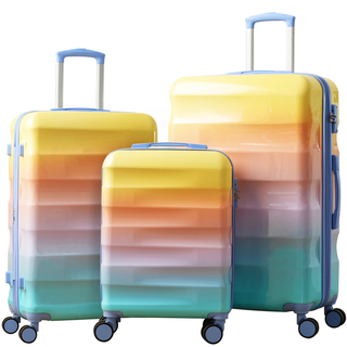 Luggage Set 3 Piece – Hardshell Suitcases with Spinner Wheels and TSA Lock, Lightweight Durable PC+ABS, Vibrant Glossy Expandable Design for Travel (20"/24"/28") Dweva