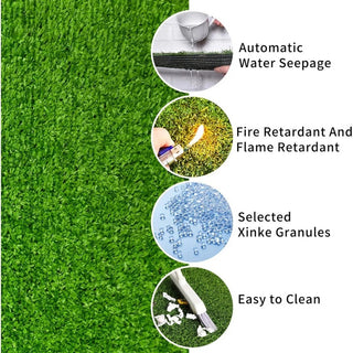 6ft x 10ft Premium Artificial Turf Mat with Drainage Holes. Thick Fake Grass with Rubber Backing, Ideal for Indoor/Outdoor Pet Areas, Garden, Lawn, Patio & Balcony Decor(Grass height 0.6 inches/1.5cm) Dweva