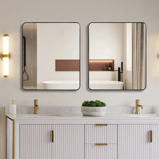 Black 30 "x36" Rectangular Bathroom Wall Mirror Dweva