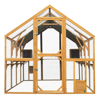 Outdoor Yellow Chicken Coop Enclosures 110" Large Kitten Playpen,Upgrade Waterproof Cover Dweva