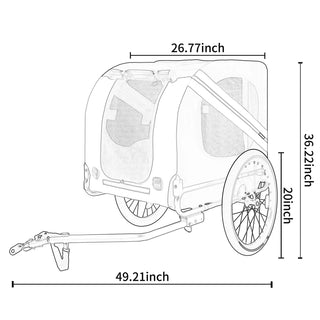 Large Folding Bike Trailer for Dogs – 66LB Capacity All-Terrain Pet Carrier, Durable Steel Frame for Cycling, Jogging, Camping & Outdoor Adventures, Gray- Blue Dweva