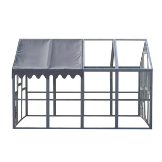 Outdoor Chicken Coop Enclosures 110" Large Kitten Playpen ,Upgrade Waterproof Cover-GREY Dweva