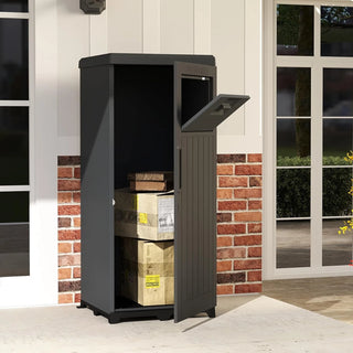 Package Delivery Box for Outside, Large Parcel Drop Box with Lockable Secure, Waterproof Resin Storage Anti-Theft Outdoor Package Delivery for Porch, Curbside, House Dweva