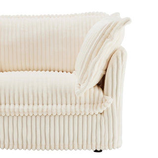 Slipcovered Fluffy Sofa - 2 Seat Dweva