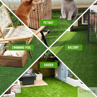 3FT *32FT Artificial turf, professional dog mat large turf outdoor carpet terrace pet lawn, artificial carpet with drainage holes(Grass height 0.78 inches/2cm) Dweva