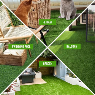 3FT*16FT Artificial turf, professional dog mat large turf outdoor carpet terrace pet lawn, artificial carpet with drainage holes (Grass height 0.78 inches/2cm) Dweva