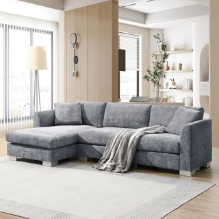 Seren 96" Chenille Cloud Sectional Sofa Dweva