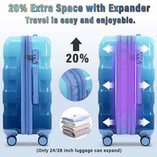 Luggage Set 3 Piece – Hardshell Suitcases with Spinner Wheels and TSA Lock, Lightweight Durable PC+ABS, Vibrant Glossy Expandable Design for Travel (20"/24"/28") Dweva