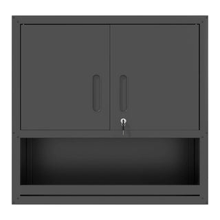 Metal Wall-Mounted Tool Storage Cabinet with Locking Door and 1 Shelf 1 Opened Drawer for Garage Warehouse,Office,Assembly Required Dweva