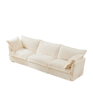 Slipcovered Fluffy Sofa - 3 Seat Dweva