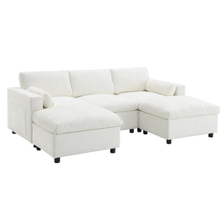 86.5'' U-Shaped Sofa with Storage Pockets Dweva