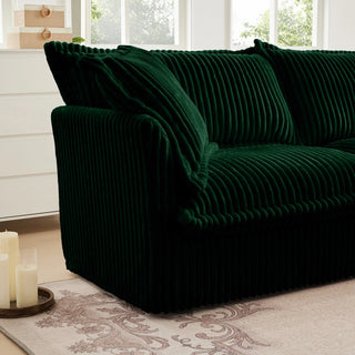 Slipcovered Fluffy Sofa - 3 Seat with 2 Ottoman Dweva