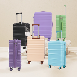 HIFINE TOURIST 20"/24"/28" 3 pcs/set in ABS Spinner Wheel Luggage, Carry on Suitcase, Matching Color, Combination Lock (Beige) Dweva