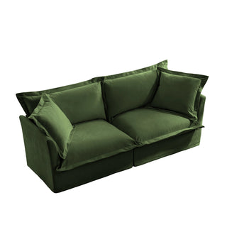 Slipcovered Fluffy Sofa - 2 Seat Dweva