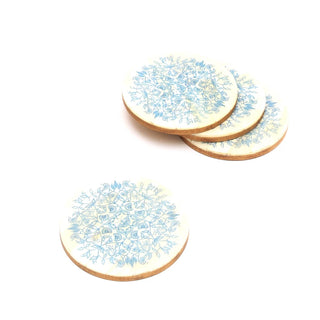 Resin Coaster with Green Print-Dia 4" Dweva