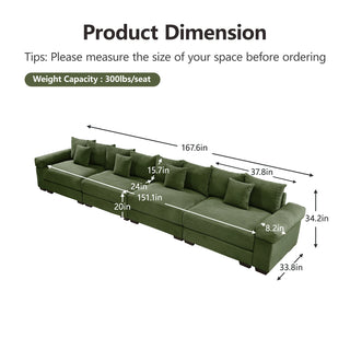Velora Cloud Modular Sofa - Green