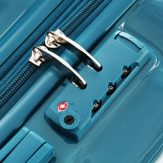 Luggage Set of 3, 20-inch with USB Port, Airline Certified Carry-on Luggage , ABS+PC Hard Shell Luggage with Spinner Wheels,blue Dweva