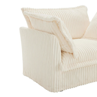 Slipcovered Fluffy Sofa - 2 Seat Dweva