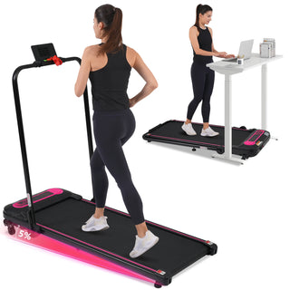 NEW Folding Walking Pad Under Desk Treadmill for Home Office -2.5HP Walking Treadmill With Incline 0.5-7.5MPH 300LBS Capacity Treadmill for Walking Running - Two Ways to Adjust Speed Dweva