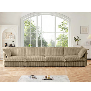Slipcovered Fluffy Sofa - 4 Seat Dweva