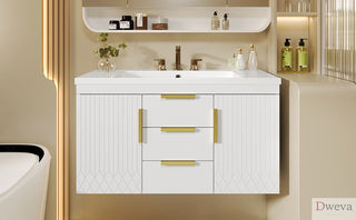 36'' Wall Mounted Bathroom Vanity, Floating Bathroom Storage Cabinet with 2 Drawers, Solid Wood Bathroom Cabinet (Same as N710S236003K) Dweva