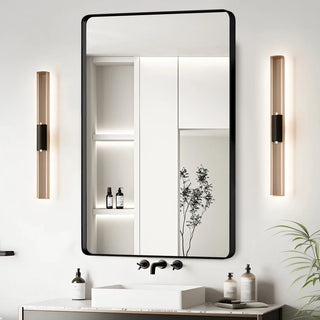 24x30 Inch Black Aluminium Frame Bathroom Mirror Dweva