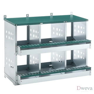 6 Compartments Chicken Nesting Box for Laying Eggs, Roll Away Chicken Laying Boxes, Green Dweva