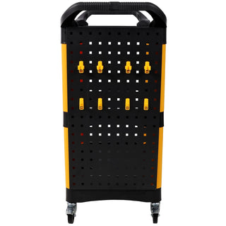 3 Tier Rolling Auto Detail Cart With Wheels,With Panel & Hook,for Detailers Garage, Workshop, Repair Shop, Storage Tool, Yellow&Black Dweva
