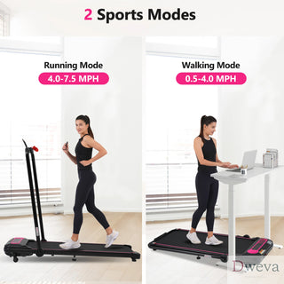 NEW Folding Walking Pad Under Desk Treadmill for Home Office -2.5HP Walking Treadmill With Incline 0.5-7.5MPH 300LBS Capacity Treadmill for Walking Running - Two Ways to Adjust Speed Dweva