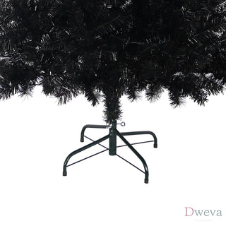 6FT Artificial Christmas Tree with LED Light, Pre-Lit Curved Shape Artificial Whimsical Xmas Tree with 900 Tips, Black Christmas Tree Dweva