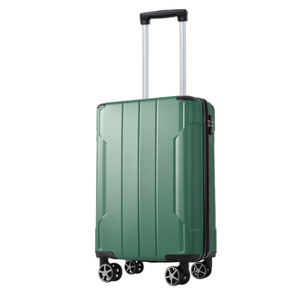 Luggage Sets 3 Piece, Hard shell ABS Lightweight Durable Suitcases with Double Spinner Wheels 20/24/28 Inch (Green) Dweva