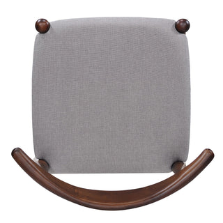 Set of 2 Rubberwood Dining Chairs with Ergonomic Backrest & Comfort Cushions, Walnut+Light Gray (same sku: 59296.00FDBEI) Dweva