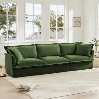 Slipcovered Fluffy Sofa - 3 Seat Dweva