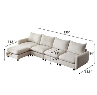 L Shaped Modular Free Combination Sectional Sofa Dweva