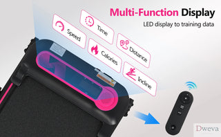 NEW Folding Walking Pad Under Desk Treadmill for Home Office -2.5HP Walking Treadmill With Incline 0.5-7.5MPH 300LBS Capacity Treadmill for Walking Running - Two Ways to Adjust Speed Dweva
