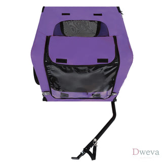 Outdoor Heavy Duty Collapsible Pet Bike Trailer with 16-Inch All-Terrain Wheels & Universal Hitch – Foldable Dog/Cargo Carrier Cart for Bicycles, purple Dweva