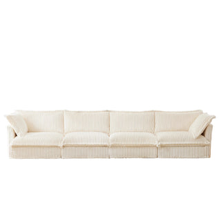 Slipcovered Fluffy Sofa - 4 Seat Dweva