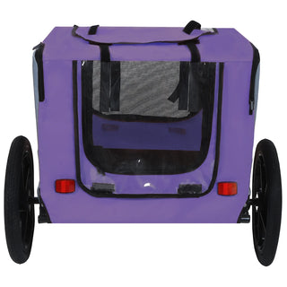 Outdoor Heavy Duty Collapsible Pet Bike Trailer with 16-Inch All-Terrain Wheels & Universal Hitch – Foldable Dog/Cargo Carrier Cart for Bicycles, purple Dweva