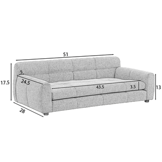 Soft and comfortable pet bed for big and oversized dogs, durable elevated dog sofa bed, comfortable dog sofa, modern and fashionable linen fabric dog sofa-DARK GREY Dweva