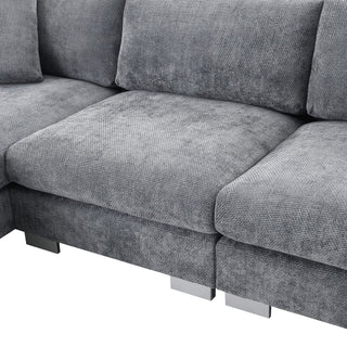 Seren 96" Chenille Cloud Sectional Sofa Dweva
