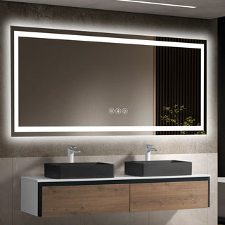 72x36 Inch Frameless LED Bathroom Mirror,Smart Mirror Dweva