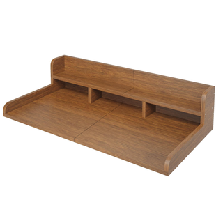 Washer Dryer Countertop with Non-slip Pads, Laundry Wood Shelf Topper with Edge, 54" Width x 27.5" Depth Double Layer Organizer for Washer and Dryer Laundry Hamper Counter Storage Organization(WALNUT) Dweva