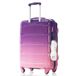 Luggage Set of 3, 20-inch with USB Port, Airline Certified Carry-on Luggage , ABS+PC Hard Shell Luggage with Spinner Wheels,purple and pink Dweva