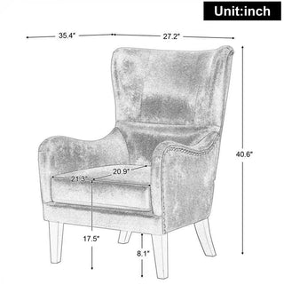 HI-BACK Studded Chair,Arm Chair,Living-room, Study and Bedroom Dweva