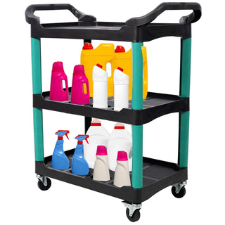 3 Tier Rolling Auto Detail Cart With Wheels,Car Wash Organizer for Detailers Garage, Workshop, Repair Shop, Storage Tool, Green&Black Dweva
