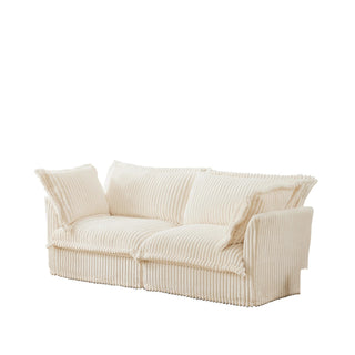 Slipcovered Fluffy Sofa - 2 Seat Dweva