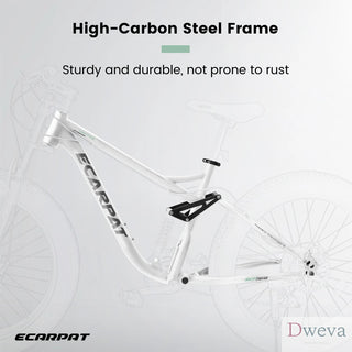 A26309 26 inch Mountain Bike,Full-Suspension 21 Speeds Drivetrain with Disc-Brake MTB Bicycle, 26*4" Fat tire Bike for Men Dweva